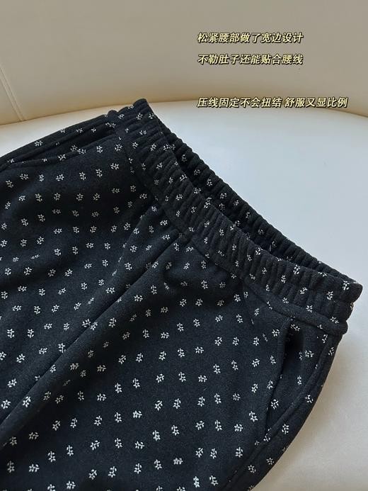 韩系慵懒风碎花加绒阔腿裤 商品图9