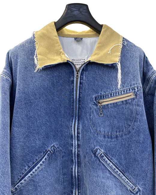 中性款灯芯绒领做旧牛仔外套la016 商品图2