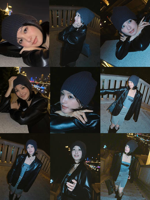 HIDEMI 进口澳洲美利奴羊毛坑条加厚翻边针织帽冷帽 商品图5