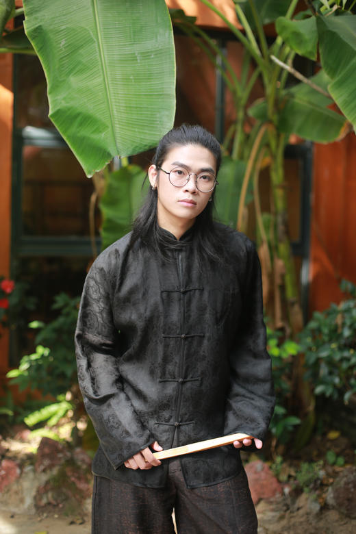 漫物记四经绞罗立领五盘扣上衣M110 商品图0