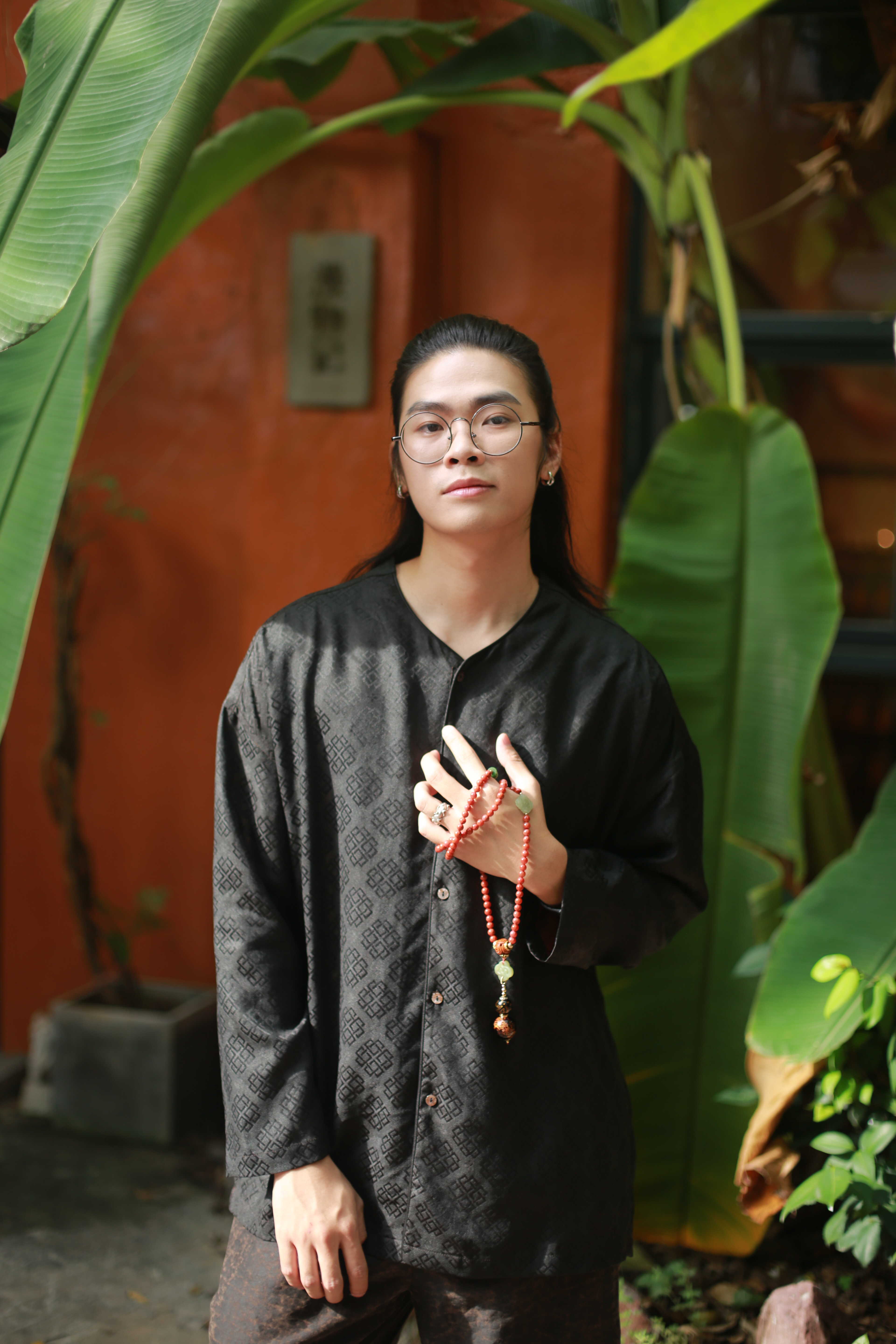 漫物记四经绞罗五粒扣长袖衬衫M115