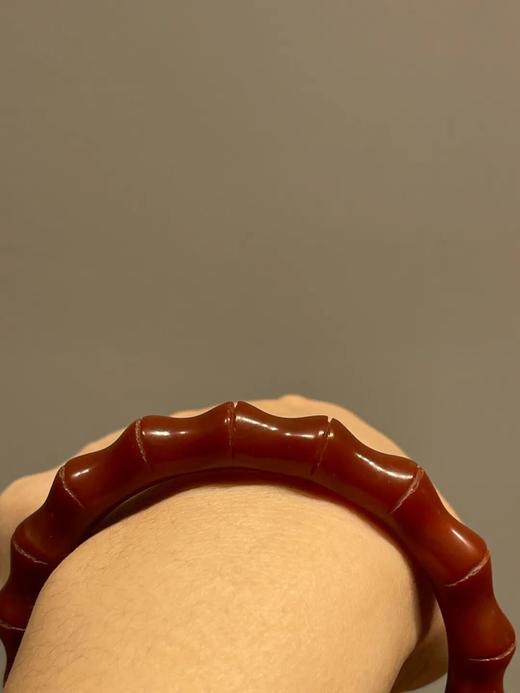 艳红瑪瑙竹节纹手镯，顺丰包邮 商品图8