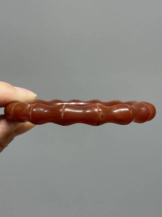 艳红瑪瑙竹节纹手镯，顺丰包邮 商品图6