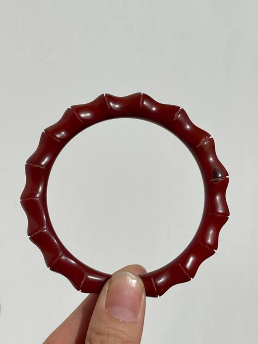 艳红瑪瑙竹节纹手镯，顺丰包邮 商品图12