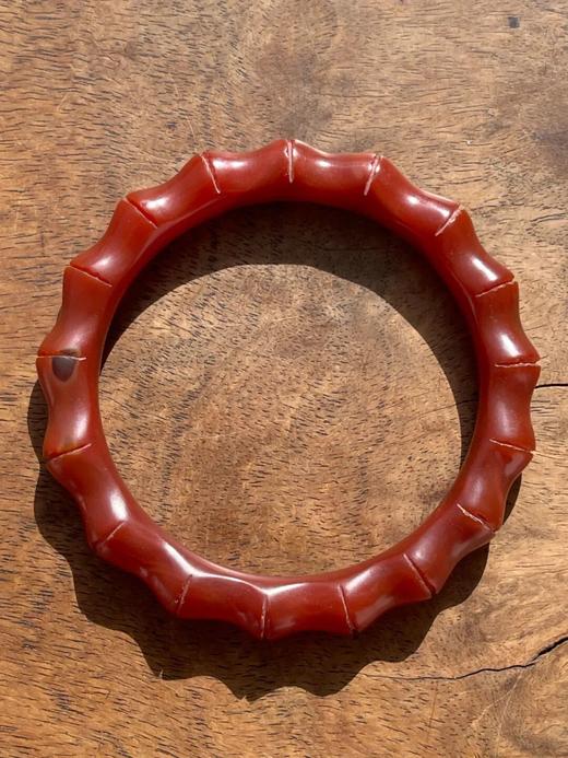 艳红瑪瑙竹节纹手镯，顺丰包邮 商品图11