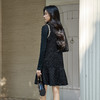 奢姿大码女装2025冬季纽扣装饰荷叶摆背心裙胖妹妹时尚V领连衣裙9954870527A 商品缩略图3