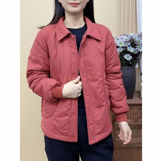 加绒加棉妈妈棉衣百搭宽松秋冬新款棉服加绒中年上衣保暖休闲棉袄 商品图3