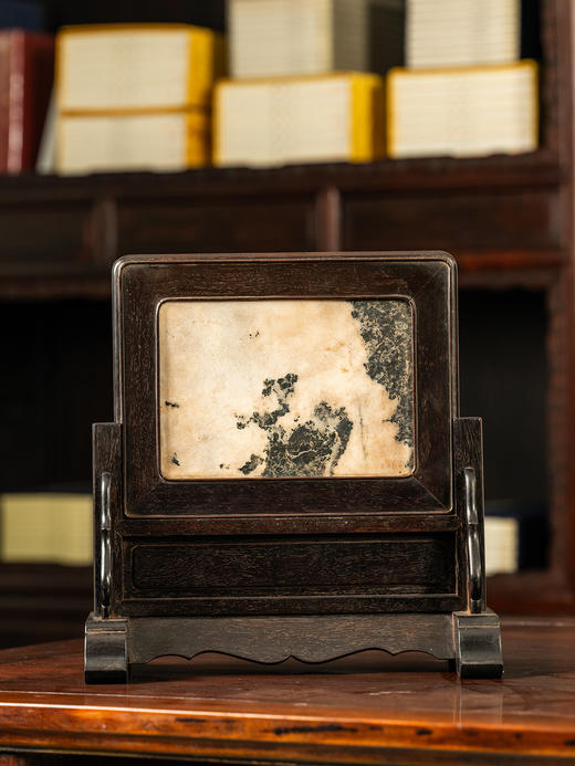 清早期	紫檀镶云石插屏 商品图0