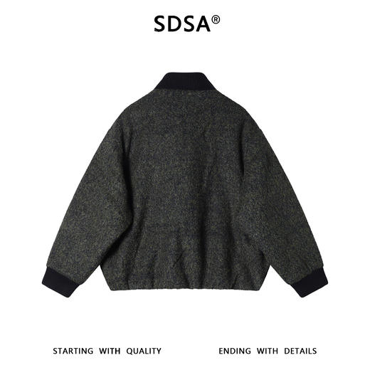 23880SDSA男士秋冬新款痞帅男装老钱风立领羽绒服撞色拉链百搭时尚外套 商品图5