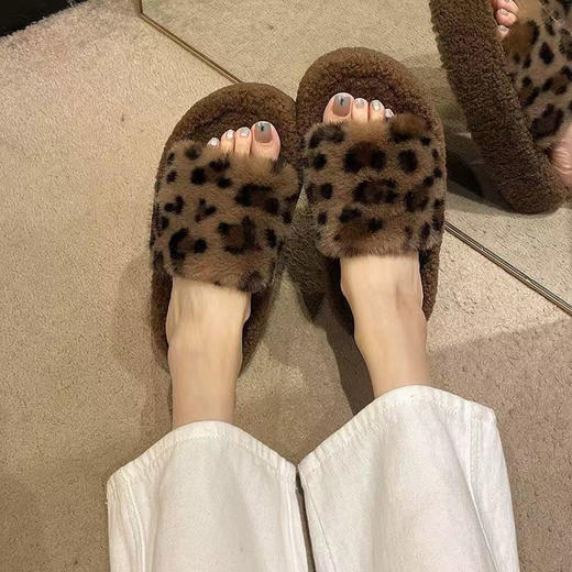 新款时尚豹咖色豹纹外穿女款棉拖拖鞋-纪念日百货门店同款166596086 商品图2