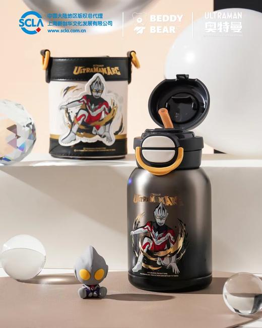 D112931超强奥特曼IP黑金色开口笑保温水壶保温杯 商品图6