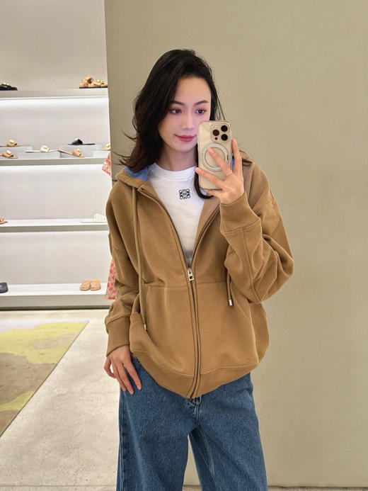 罗意威  25秋冬新款 棕色拉链连帽外套(TM) 商品图5