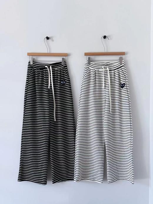 D112903慵懒休闲抽绳设计条纹阔腿裤休闲裤 商品图0