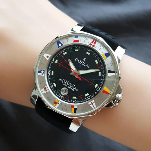 【95新】CORUM 昆仑082.630.20自动机械机芯日期显示43MM（男款）海军上将杯系列精钢141125MC03 商品图7