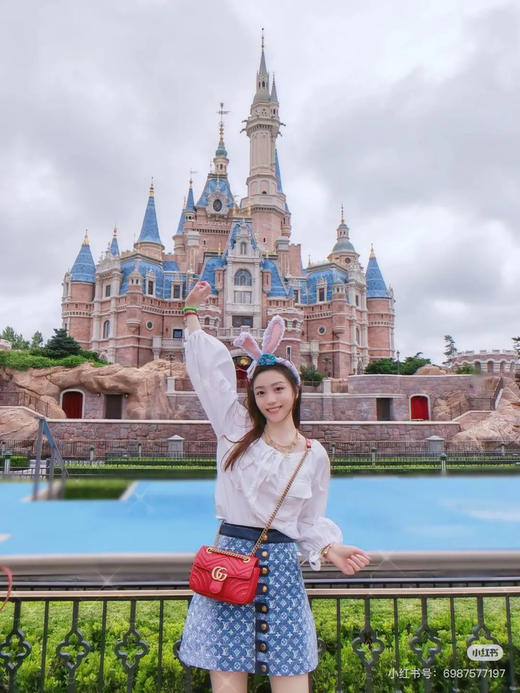 GUCCI 双G 马蒙26 红色 牛皮 中号 商品图2