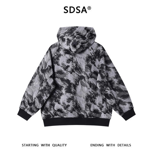 WT295SDSA男士秋冬新款痞帅男装美式撞色涂鸦拉链立领连帽卫衣百搭时尚 商品图5