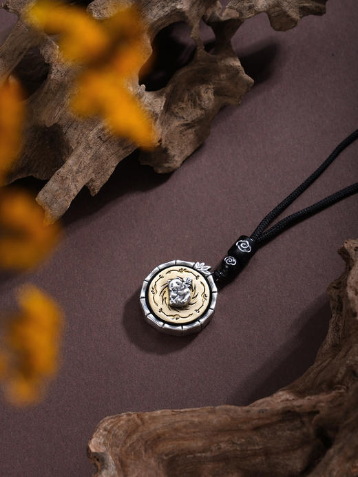 子佩集【锦绣天府】银S999套链【BX0280981】熊猫太阳神鸟可转动原创作品仿古项链2511 商品图0