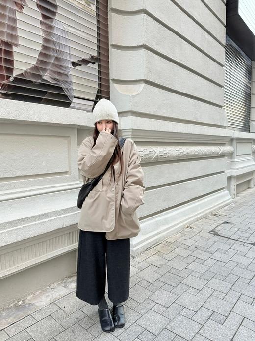 加厚高级感羊毛呢料阔腿8分靴裤 商品图8