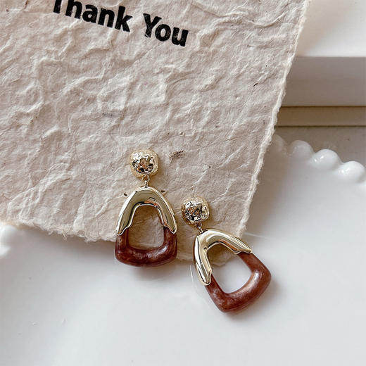 几何超现代搭配金属设计时髦耳钉-纪念日百货门店同款163966889 商品图4