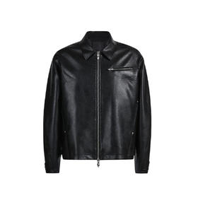 CHINISM赤尘 黑色皮衣外套男春秋新款皮衣男士机车翻领PU皮夹克