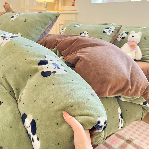 【YW】无忧购a类牛奶绒四件套冬季加厚珊瑚绒被套床上用品（截单后3-5天发货) 商品图9