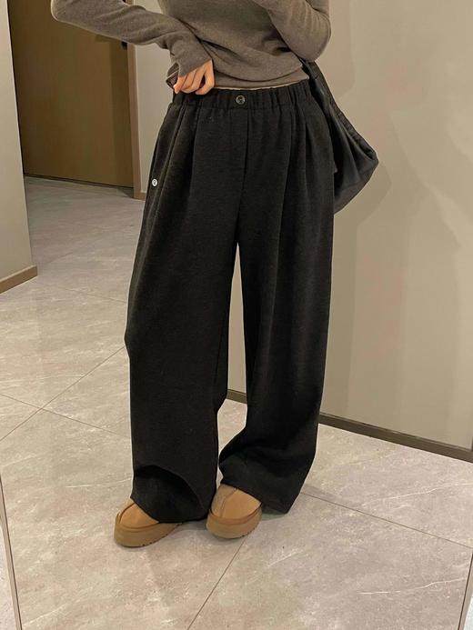 D112901简约慵懒风一粒扣松紧腰宽松阔腿裤 商品图8