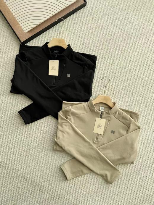 D112904吸湿排汗男士半拉链长袖男T恤 商品图5