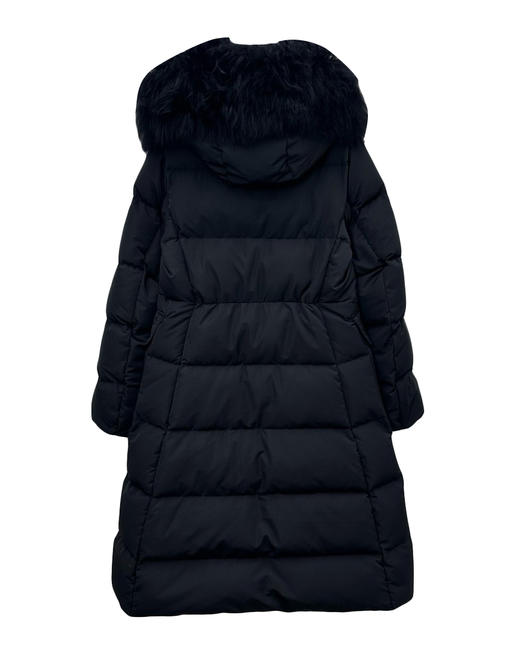 女款尼龙可拆卸毛领长款羽绒服he018 商品图1