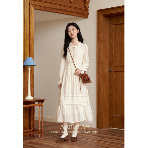 鹿向南「柏林花园」法式气质连衣裙2025秋冬牛仔马夹连衣裙两件套 商品图3