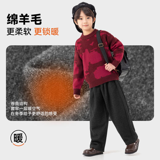 【件件底价，童装双倍积分】多多家男童阔腿休闲裤儿童裤子秋冬款2025新款弯刀裤男孩老爹裤潮11242 商品图3