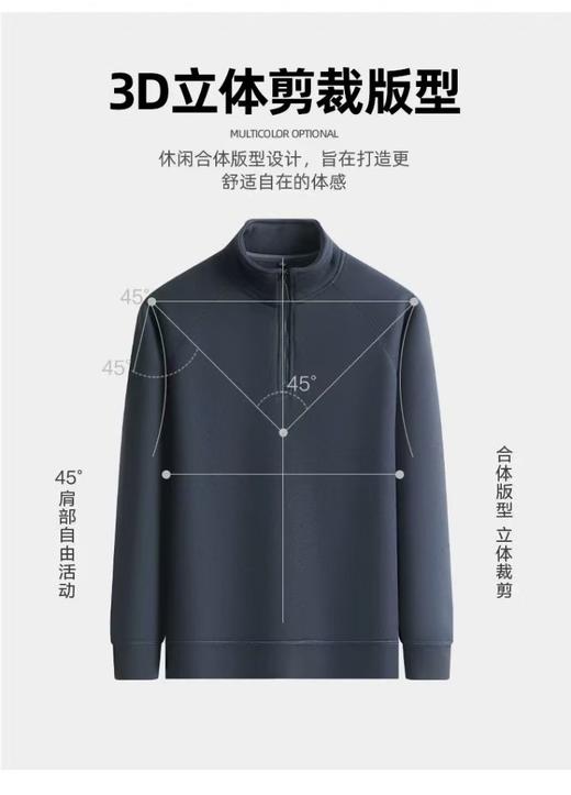 罗蒙男士半拉链POLO加绒卫衣 商品图14