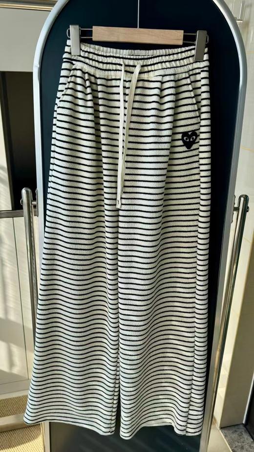 D112903慵懒休闲抽绳设计条纹阔腿裤休闲裤 商品图11