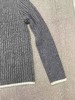 D112907冬季新品修身版型罗纹烟囱领针织衫灰色半高领毛衣 商品缩略图7