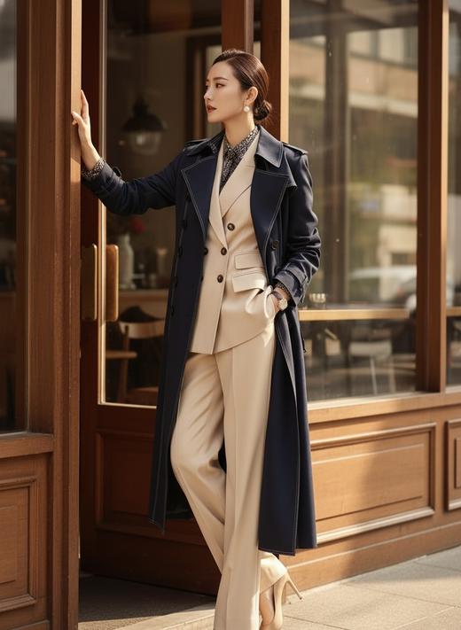 “庄园老钱”-套裤-J81A2243颈袖添香秋冬装时尚OL职业装套装修身正装职场气质女装女 时尚职业OL修身正装羊毛套裤 商品图1