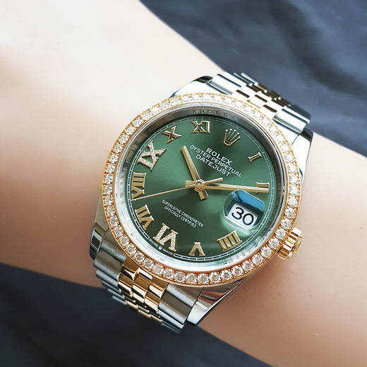 【95新】ROLEX 劳力士126283rbr-0011天文台认证同轴自动机械机芯日期显示36MM（女款）日志型系列蚝式钢/18K黄金；镶嵌钻石表圈221125TJ06 商品图8