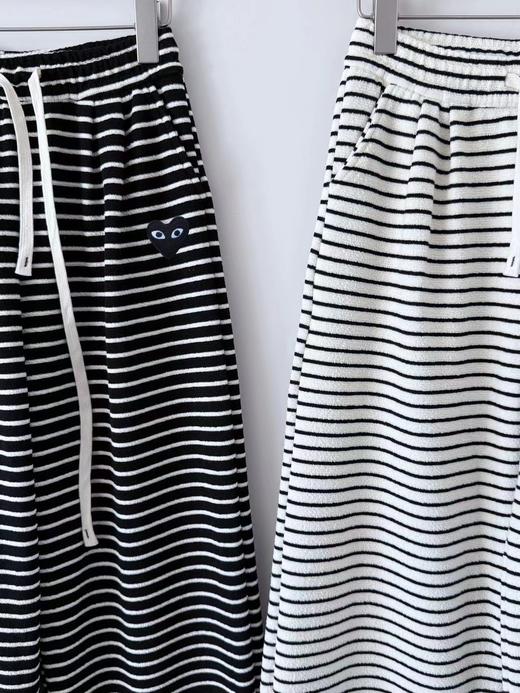 D112903慵懒休闲抽绳设计条纹阔腿裤休闲裤 商品图2