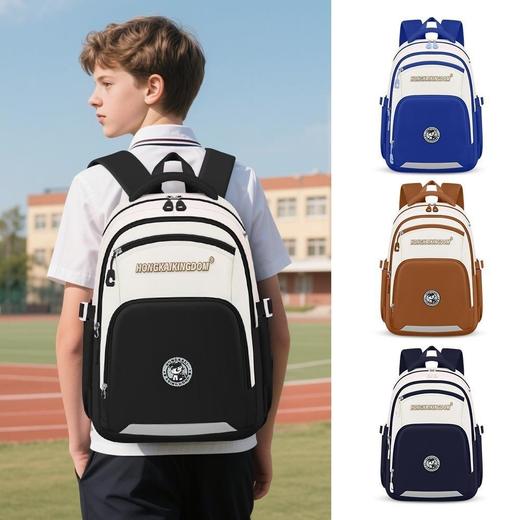 书包大容量收纳多功能背包休闲时尚双肩包中小学生背包轻便护脊 商品图1