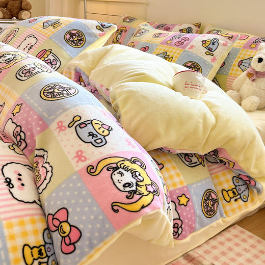 【YW】无忧购a类牛奶绒四件套冬季加厚珊瑚绒被套床上用品（截单后3-5天发货) 商品图13