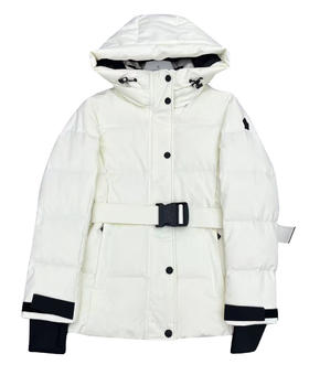 女款腰带滑雪服连帽羽绒服ba018