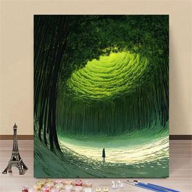 【治愈解压高颜值❗️生活仪式感满满】宫崎骏系风景数字油画diy手工填色高颜值ins风客厅装饰画。ja