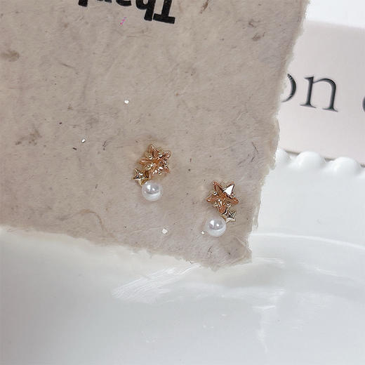 吊坠星星锆石珍珠银针耳钉-纪念日百货门店同款165804656 商品图2