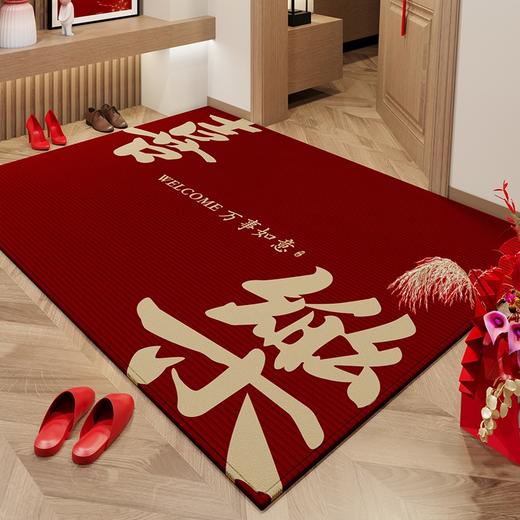 【地垫入户门垫】进门门口玄关地毯 乔迁结婚防滑脚垫可裁剪红色喜庆  商品图5