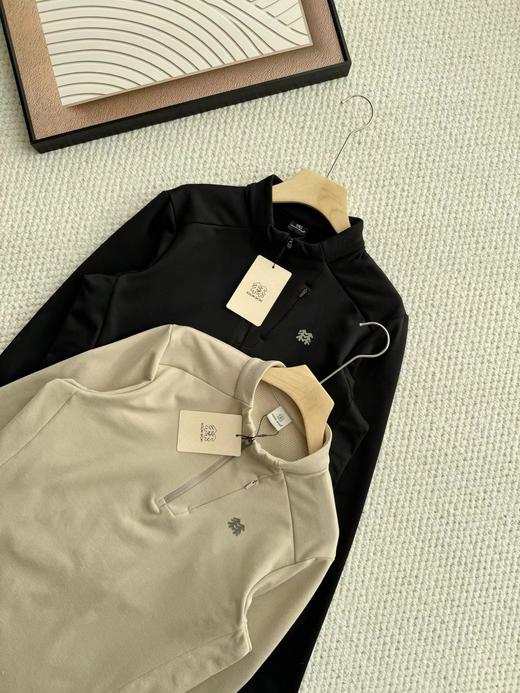 D112904吸湿排汗男士半拉链长袖男T恤 商品图1