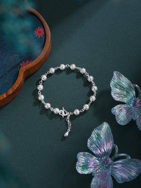 子佩集【福运悠长】银S990手链【YCSL001】绣球花丝福字百福2511