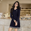奢姿大码女装2025秋季气质V领连衣裙胖妹妹坑条设计时尚针织裙子9853835160 商品缩略图2