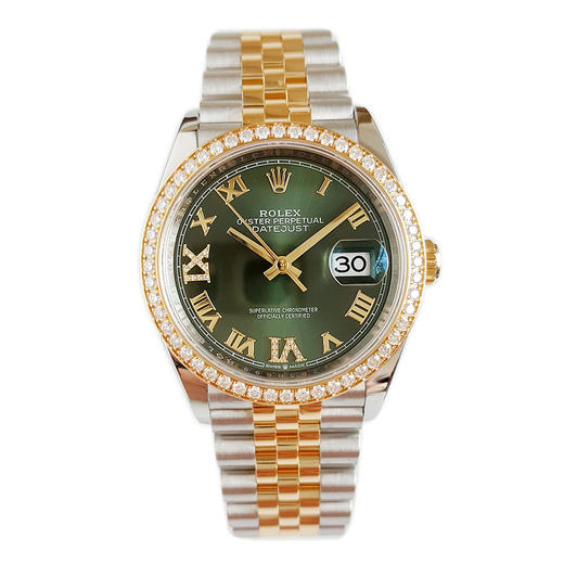 【95新】ROLEX 劳力士126283rbr-0011天文台认证同轴自动机械机芯日期显示36MM（女款）日志型系列蚝式钢/18K黄金；镶嵌钻石表圈221125TJ06 商品图0