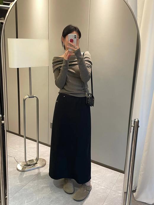 D112902极简A版高腰设计一体复合绒半身裙 商品图4