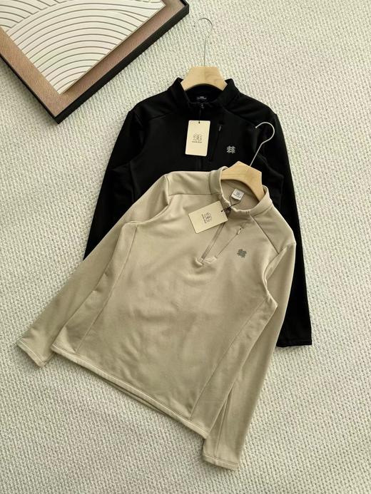 D112904吸湿排汗男士半拉链长袖男T恤 商品图0