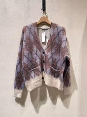 特价 女款菱格针织开衫毛衣zi001