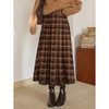 鹿向南「温莎奈穗」复古咖色格纹伯克利气质半身裙女秋冬A字裙子 商品缩略图2